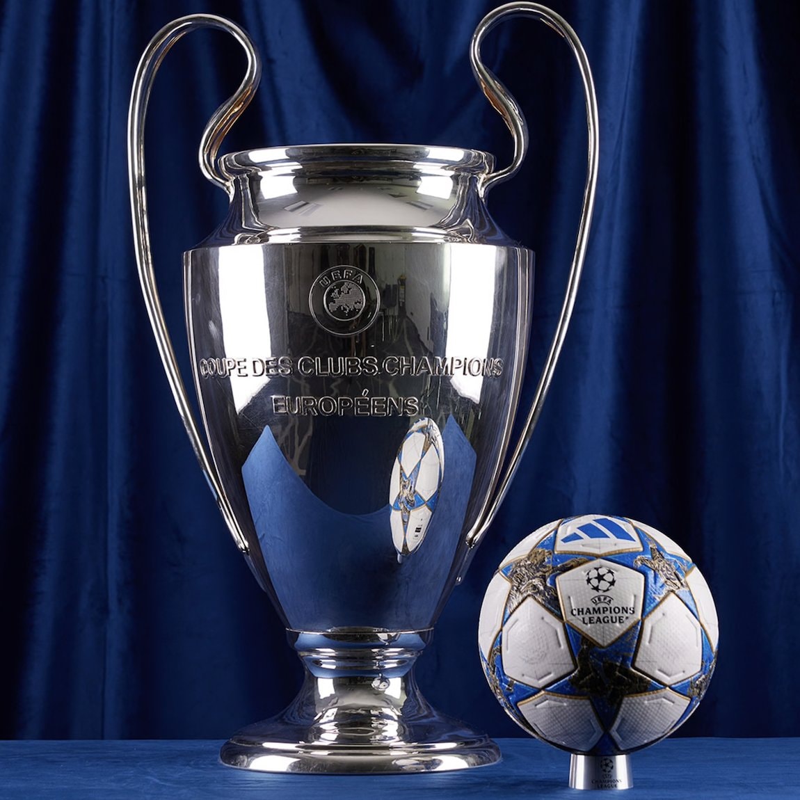 UEFA Champions League trophy and ball