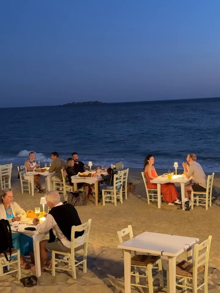 Naxos Greece beach dinner
