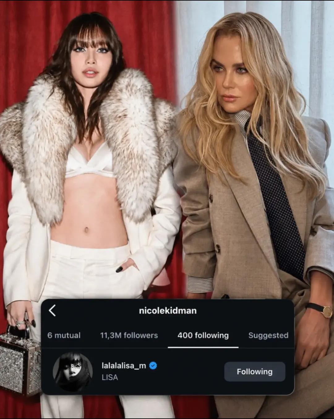 Nicole Kidman follows Lisa on Instagram