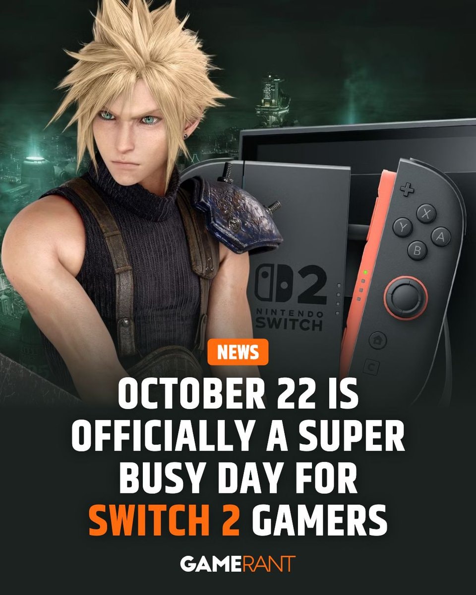 Switch 2 games October 22 release