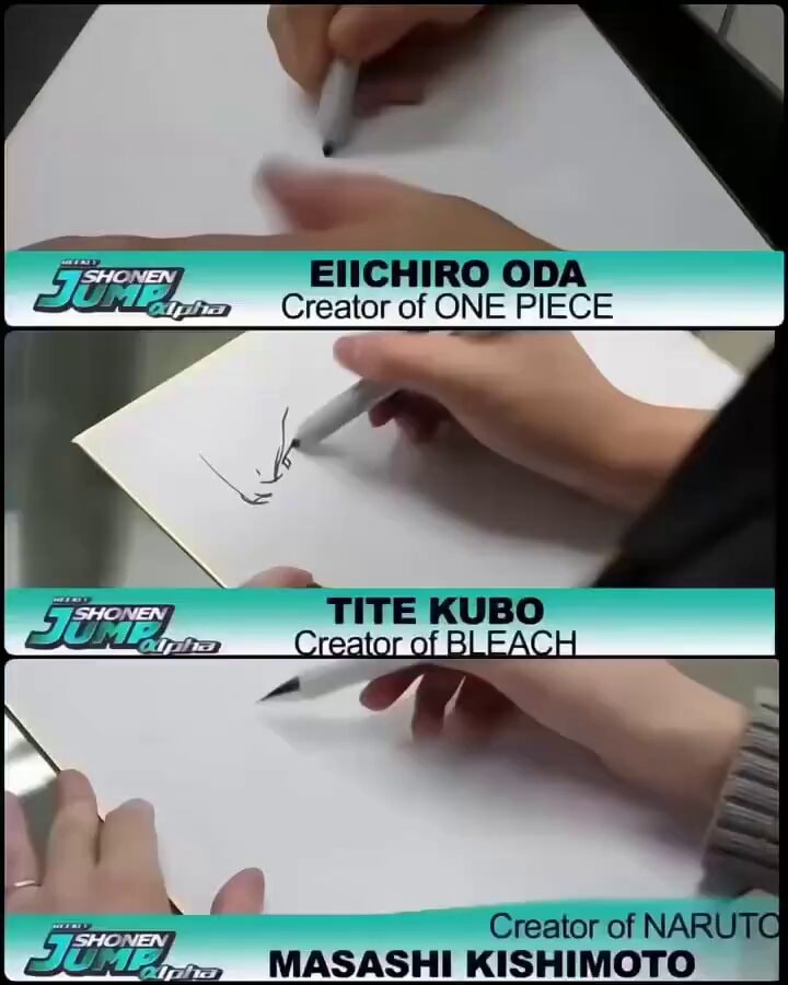 big 3 mangaka drawing main characters