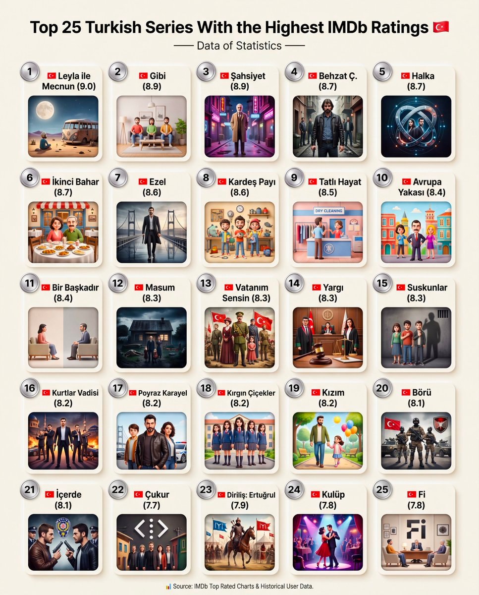 Top 25 Turkish Series IMDb Ratings