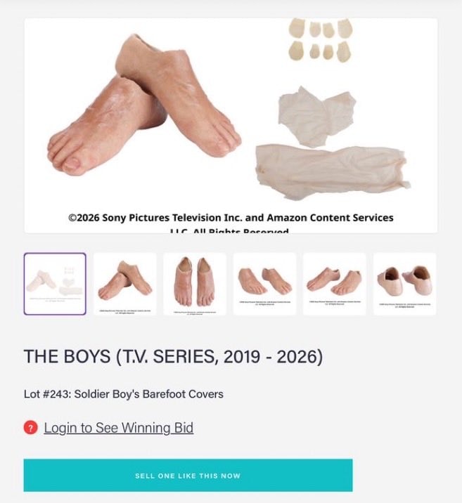 Jensen Ackles Soldier Boy prop feet reaction (photo 1 of 2)