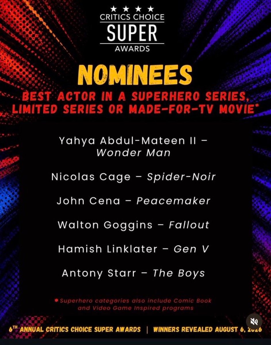 Antony Starr Homelander Critics Choice Super Awards nomination (photo 2 of 2)
