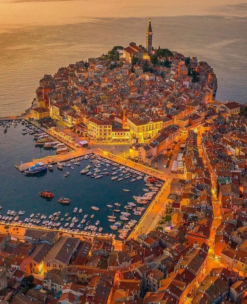 Rovinj Croatia sunset harbor