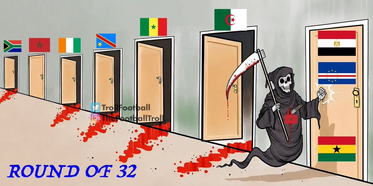 AFCON Round of 32 Grim Reaper meme