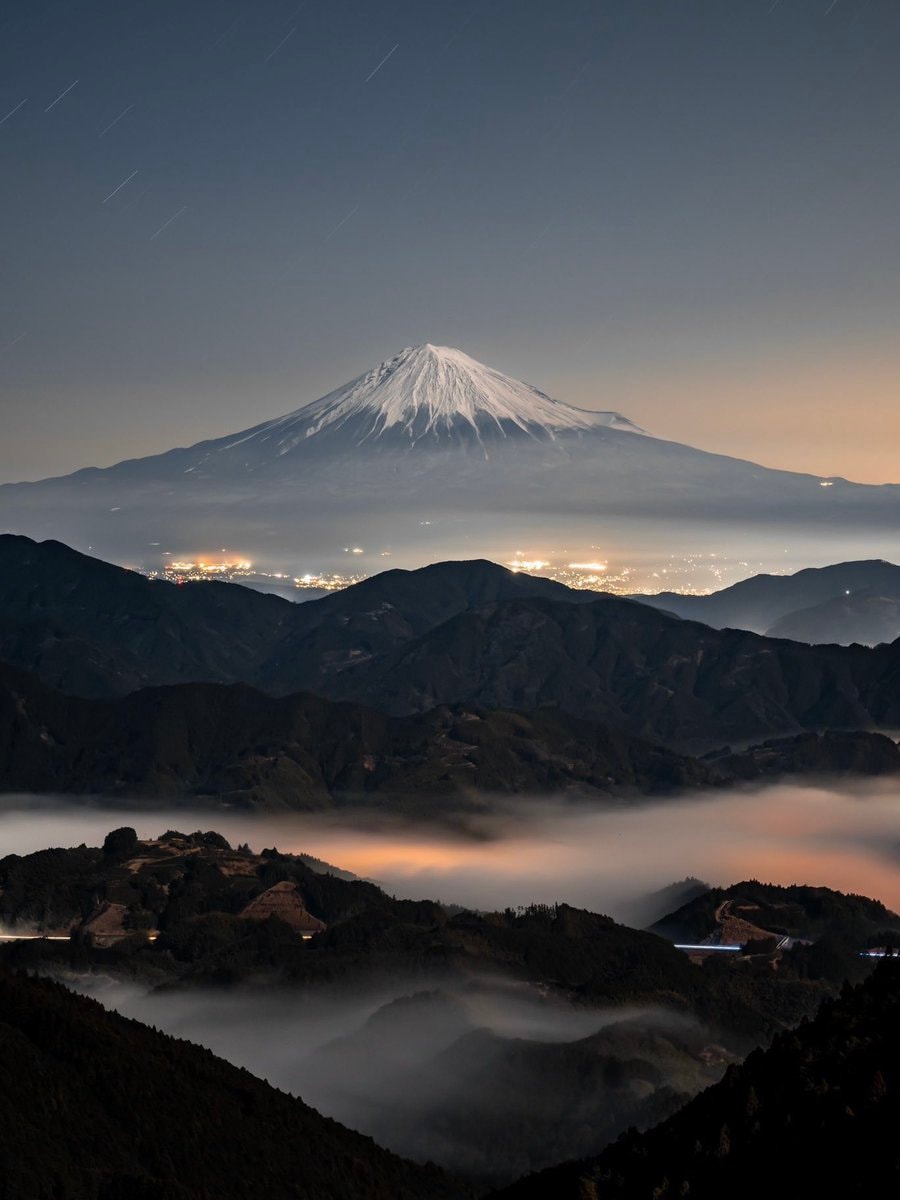Mount Fuji from Yamanashi at night