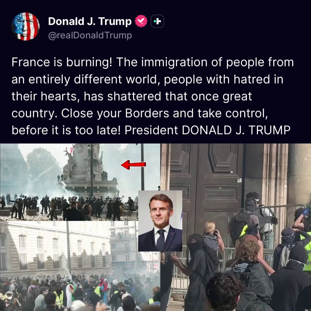 President Trump warns France border closure