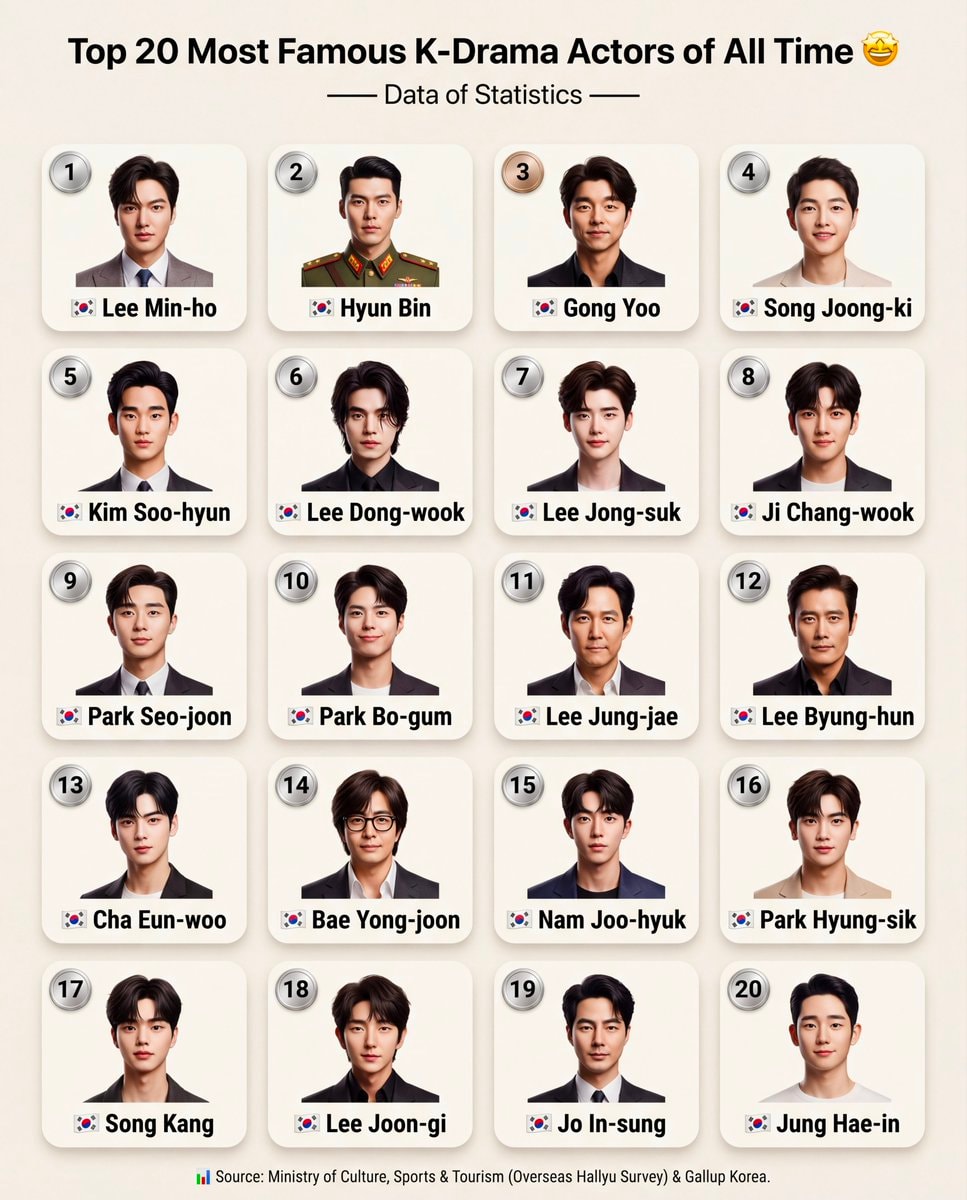 Top 20 Most Famous K-Drama Actors