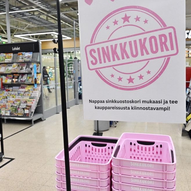Sinkkukori pink baskets Finland