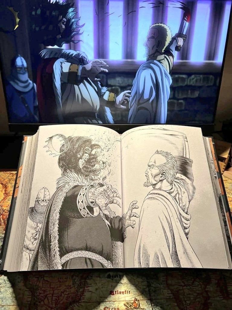 Viking illustrations in open book