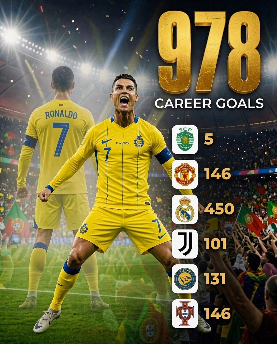 Cristiano Ronaldo 978 Career Goals