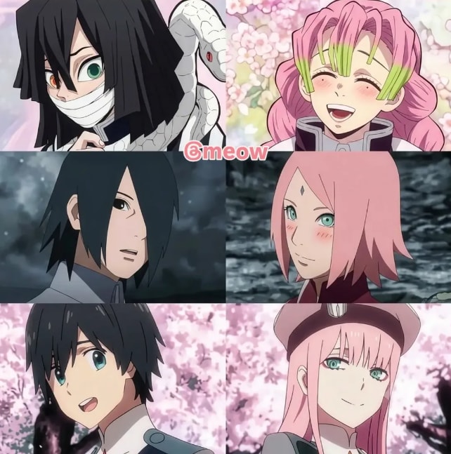 anime characters collage