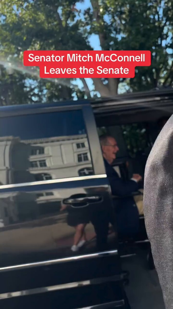 Senator Mitch McConnell leaving Senate
