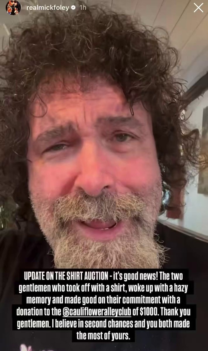 Mick Foley shirt auction update