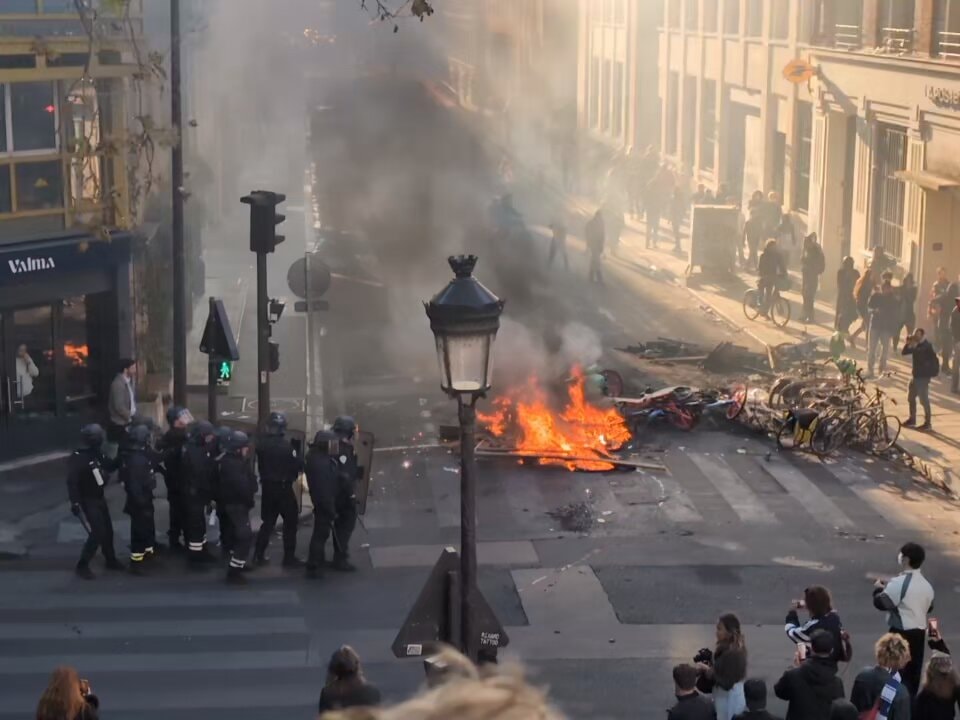 Paris unrest as riot police face fire