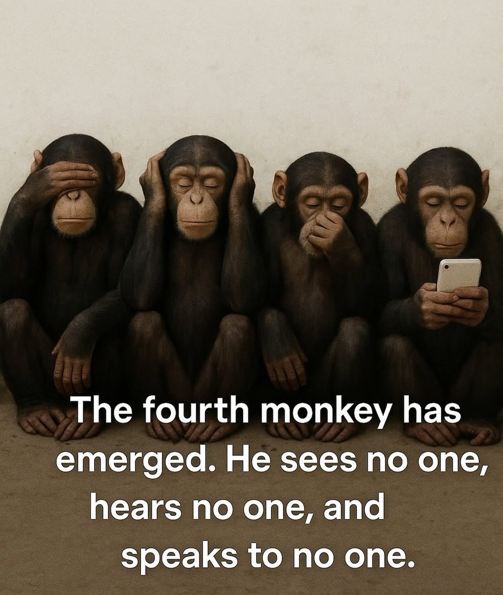 Fourth monkey smartphone meme