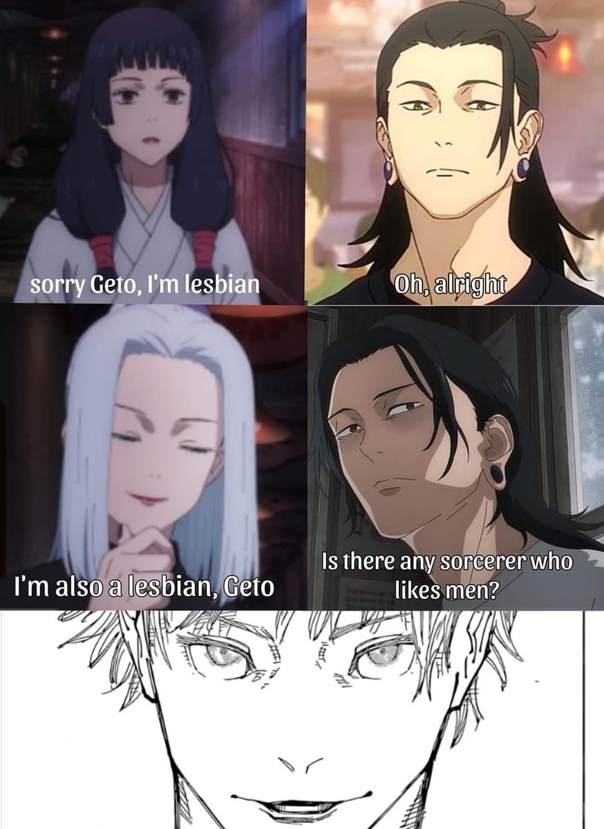 Anime meme Geto lesbian conversation