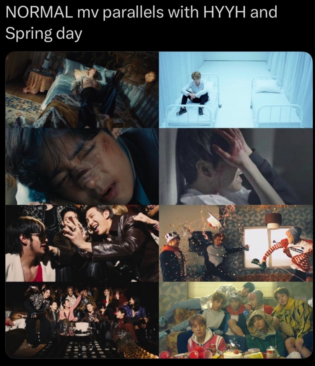 NORMAL MV parallels with HYYH and Spring Day