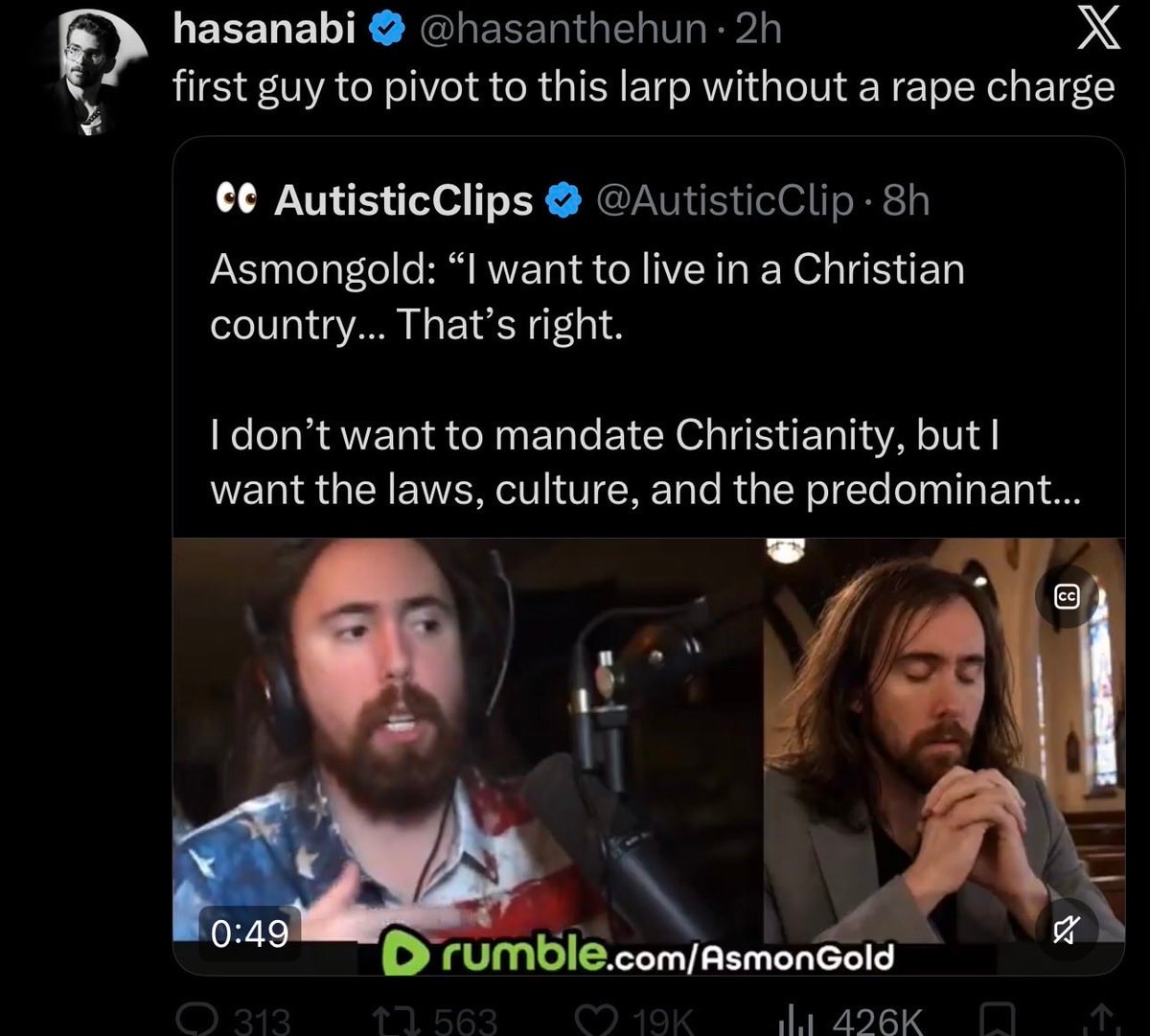 Asmongold Christian larp callout Asmongold Christian larp callout
