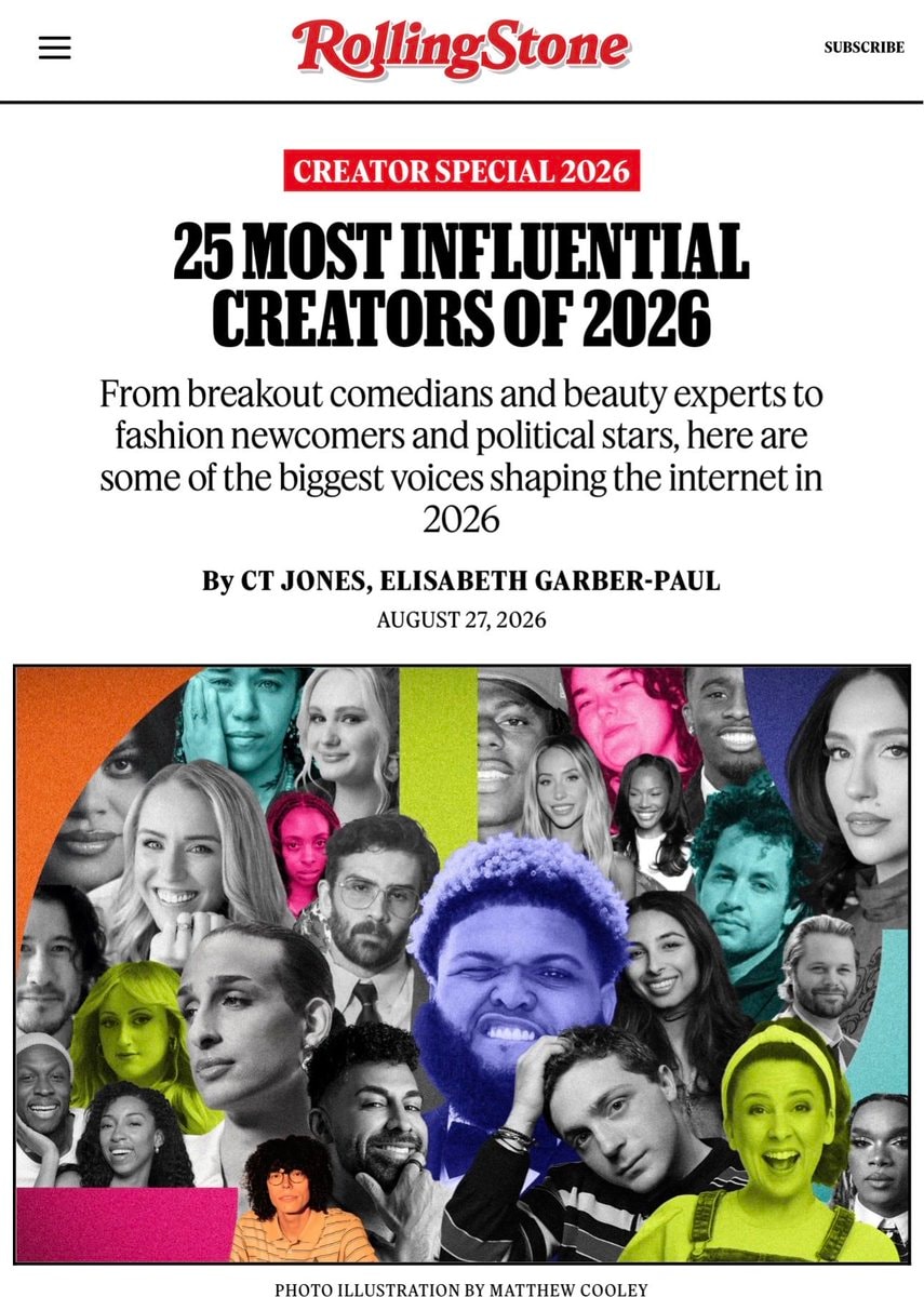 25 Most Influential Creators of 2026