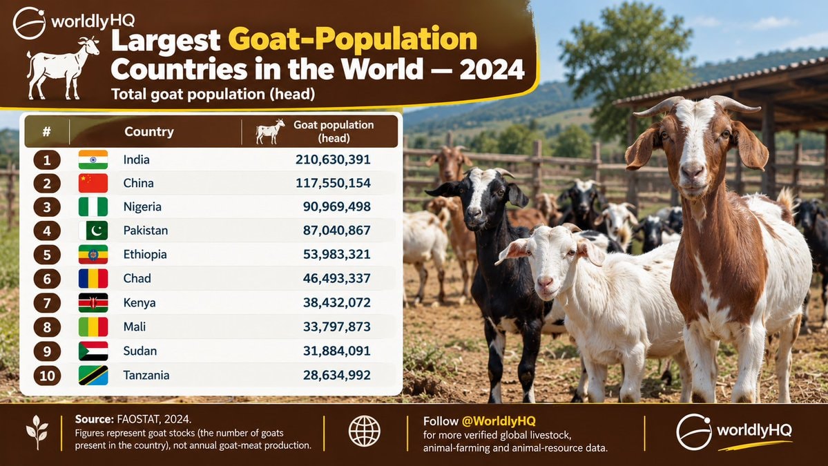 Largest goat populations 2024