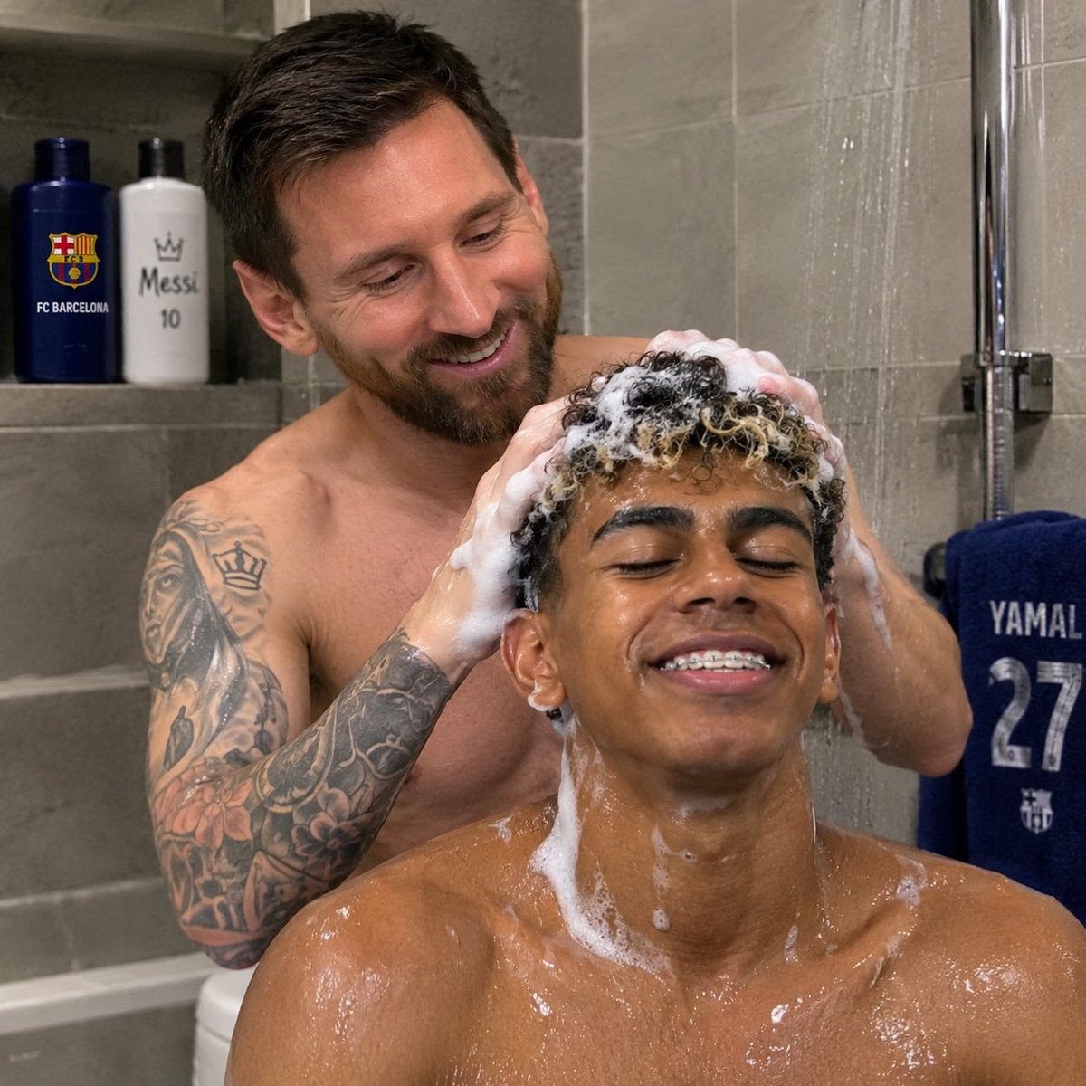 Messi washing Yamal
