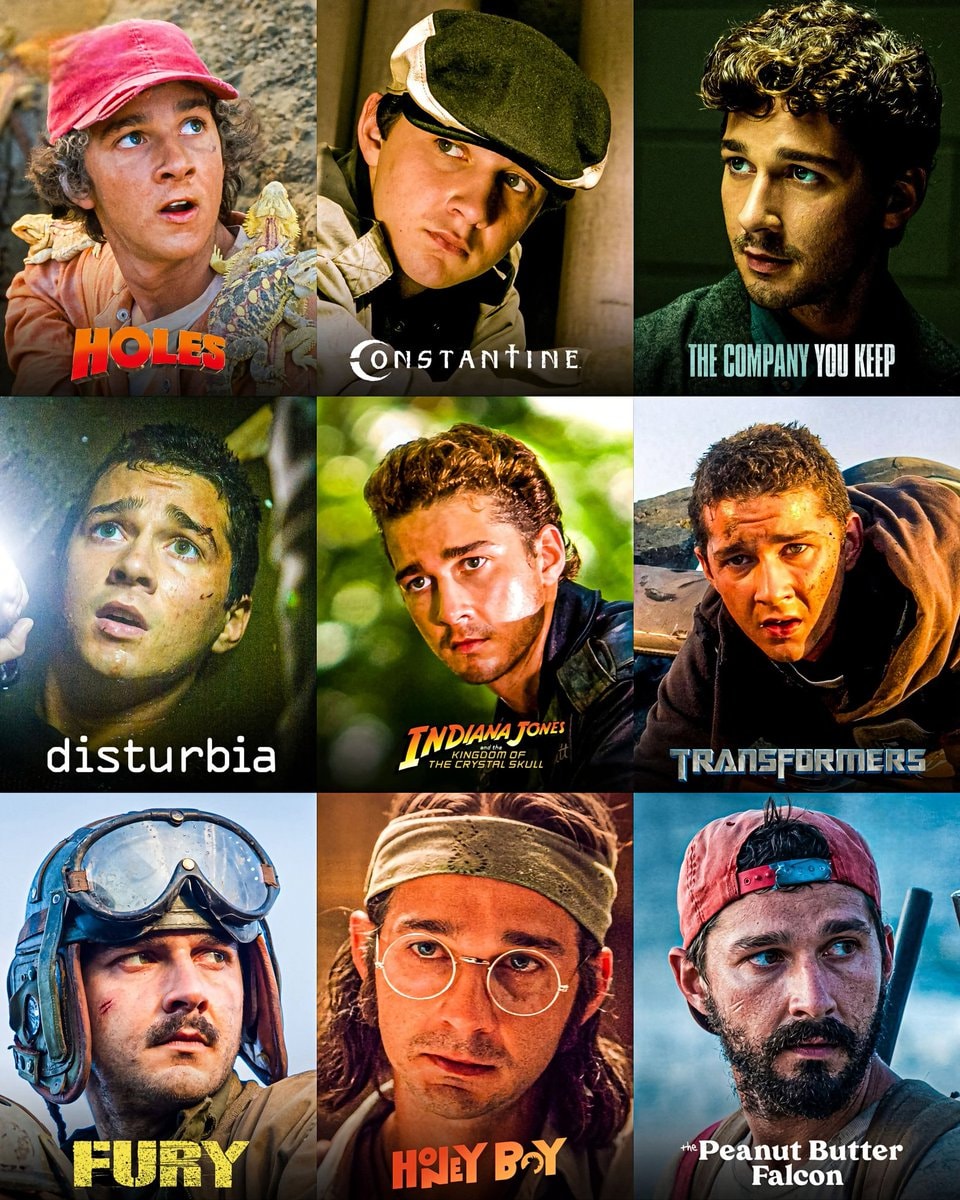 Shia LaBeouf 40th birthday collage