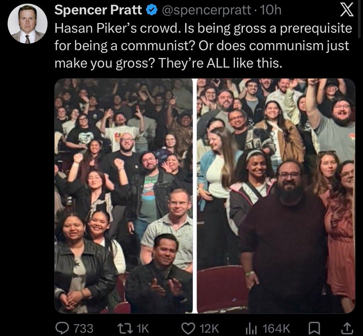 Spencer Pratt questions Hasan Piker crowd (photo 1 of 2) Spencer Pratt questions Hasan Piker crowd (photo 1 of 2)
