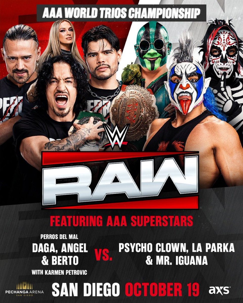 AAA World Trios Championship at WWE RAW San Diego