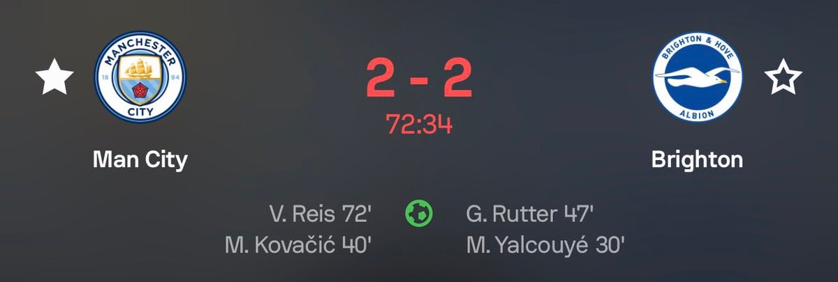 Vitor Reis goal Man City vs Brighton