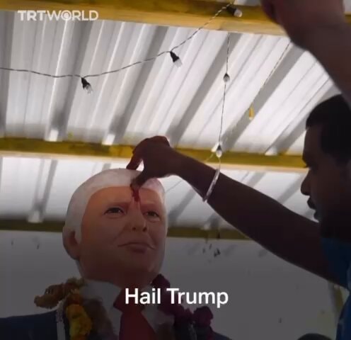 Indians worship Donald Trump statue