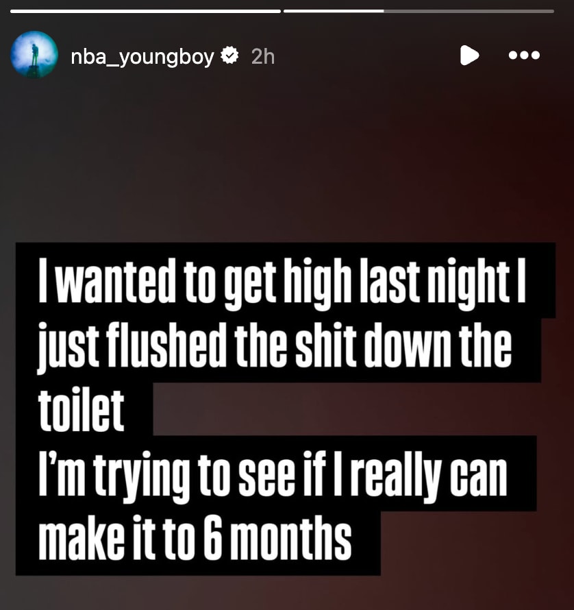 NBA YoungBoy sobriety statement (photo 2 of 2)
