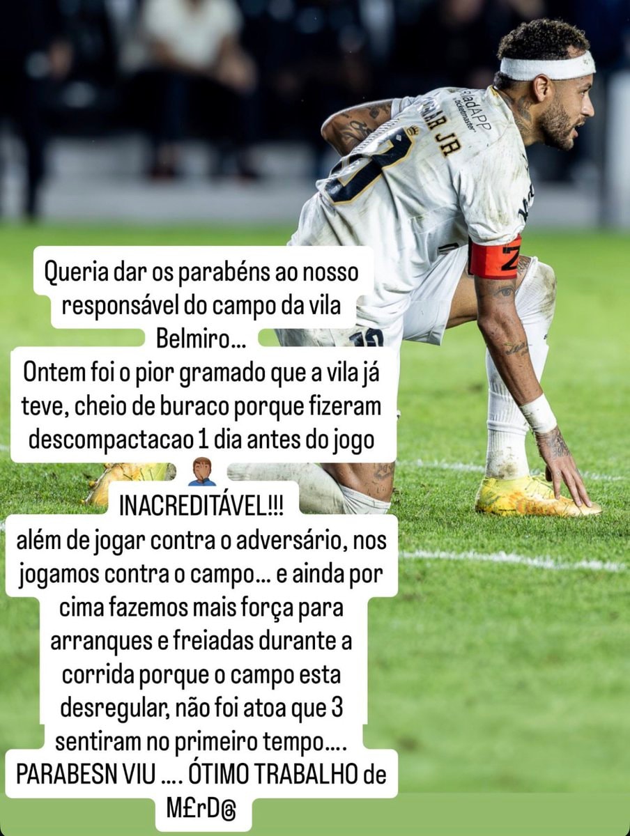 Neymar Vila Belmiro pitch reaction