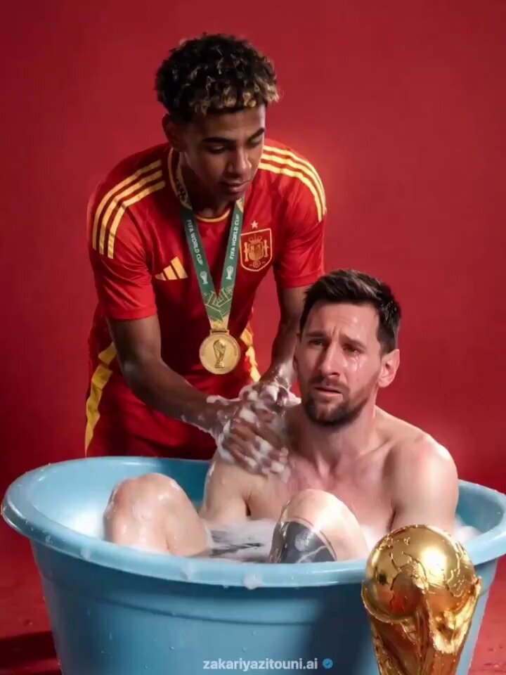 Yamal soaps Messi bathtub World Cup