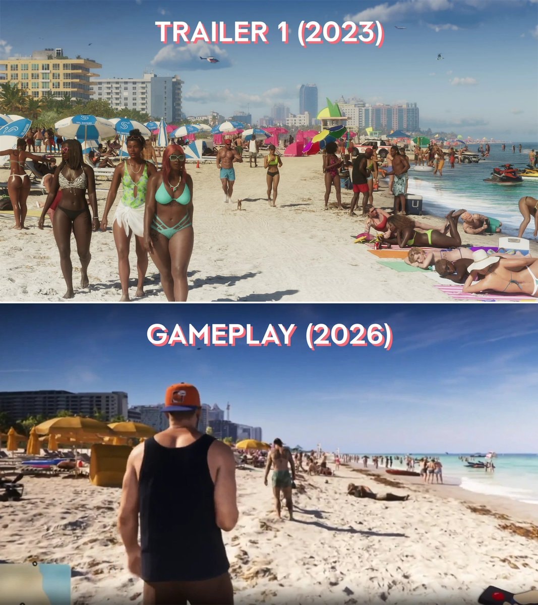 GTA 6 2026 vs 2023 Trailer 1