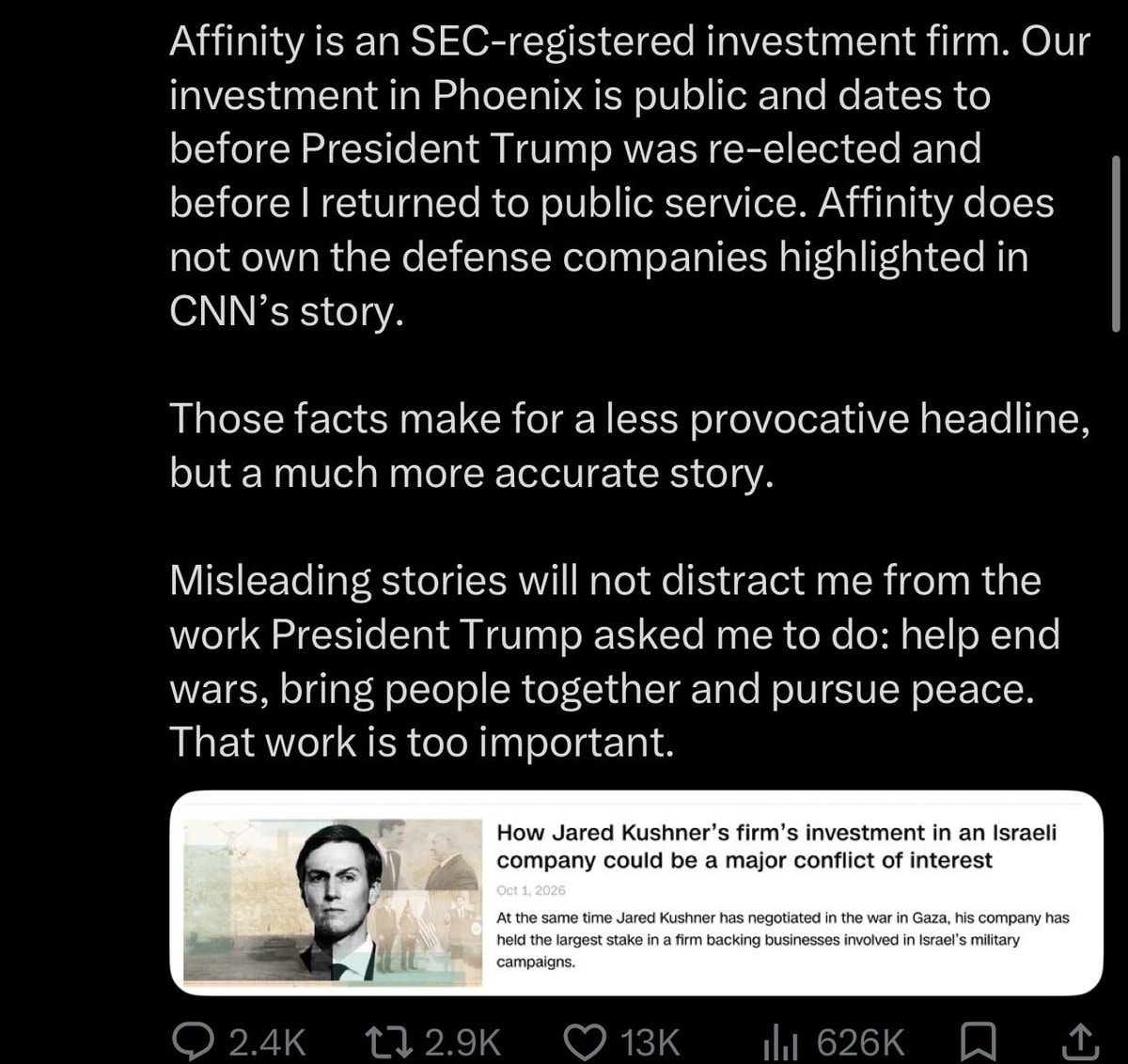 Jared Kushner responds to CNN report (photo 3 of 3)