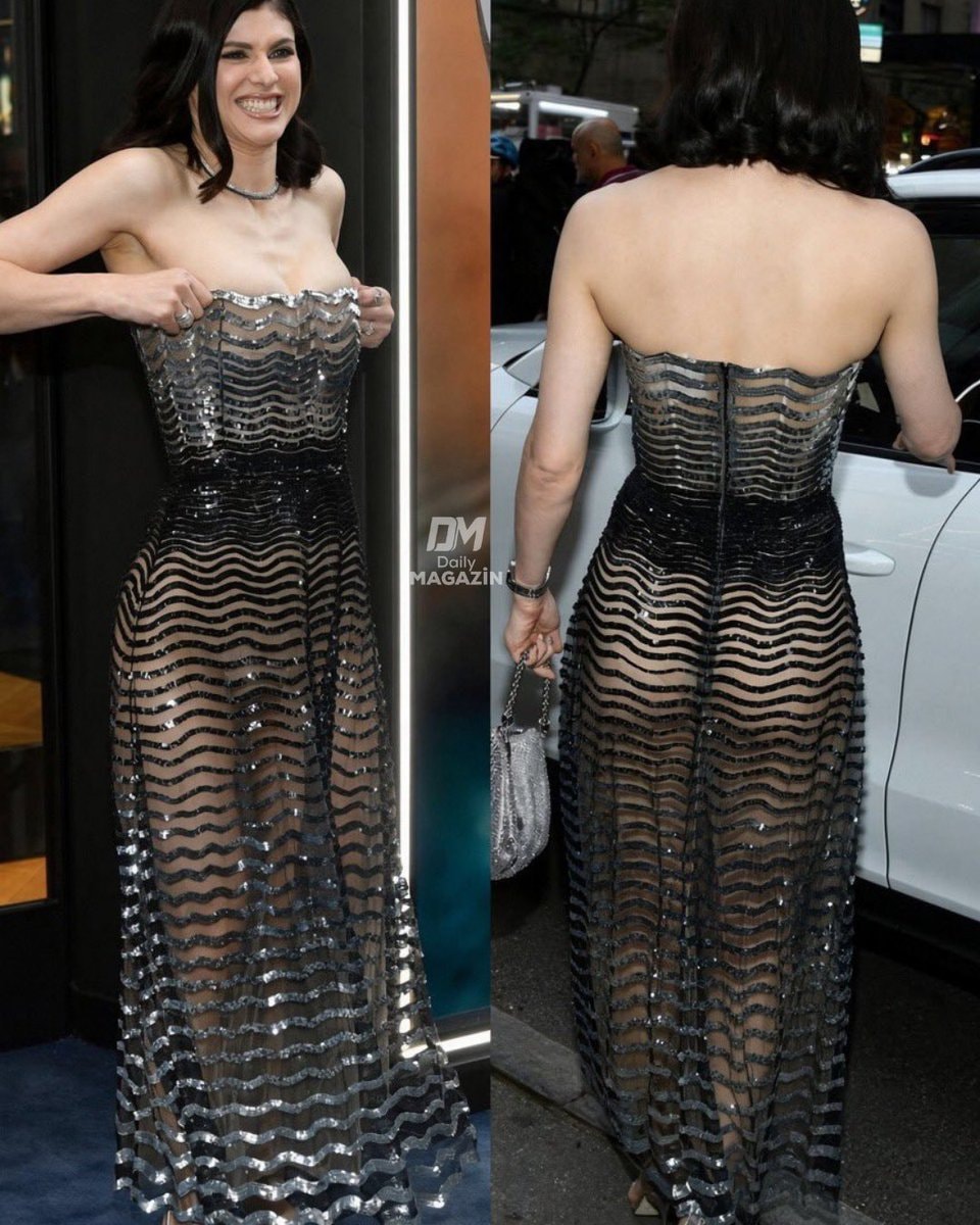Alexandra Daddario sheer evening look