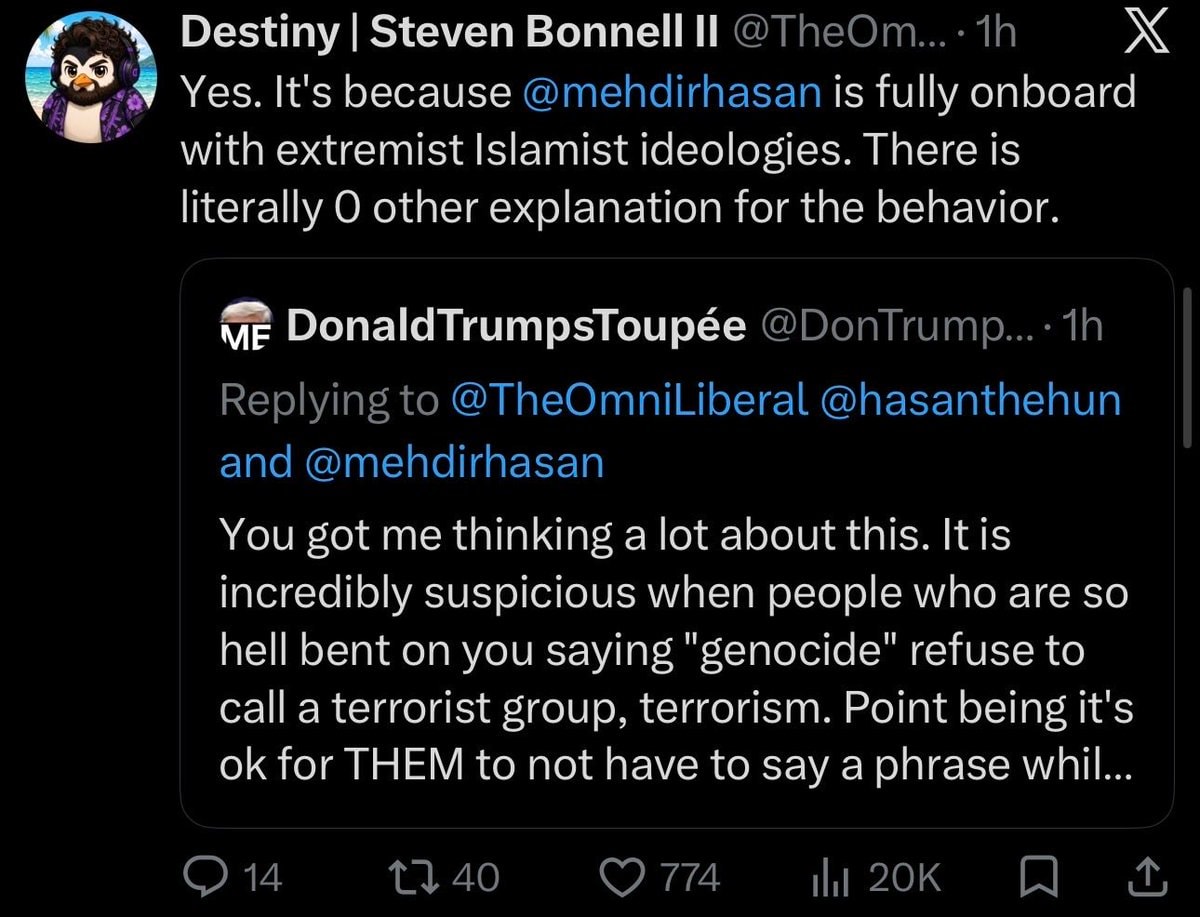 Mehdi Hasan blocks Destiny (photo 2 of 2)