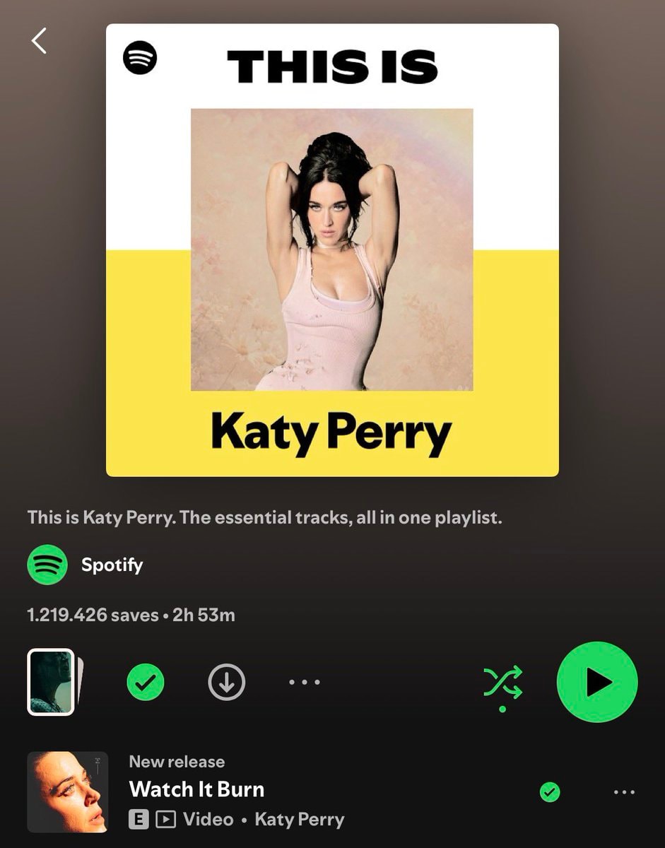 Katy Perry Watch It Burn Spotify playlist (photo 2 of 2)