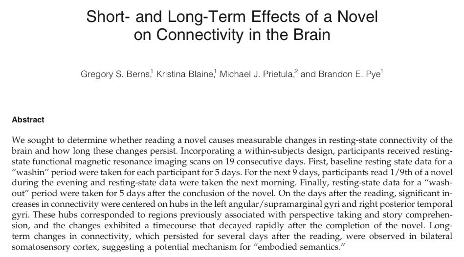 Reading as the cure for brain rot