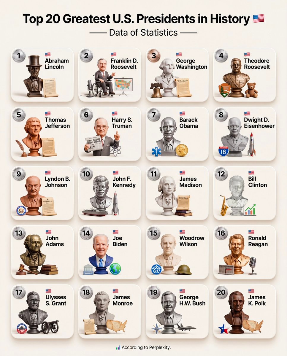 Top 20 Greatest U.S. Presidents Ranking