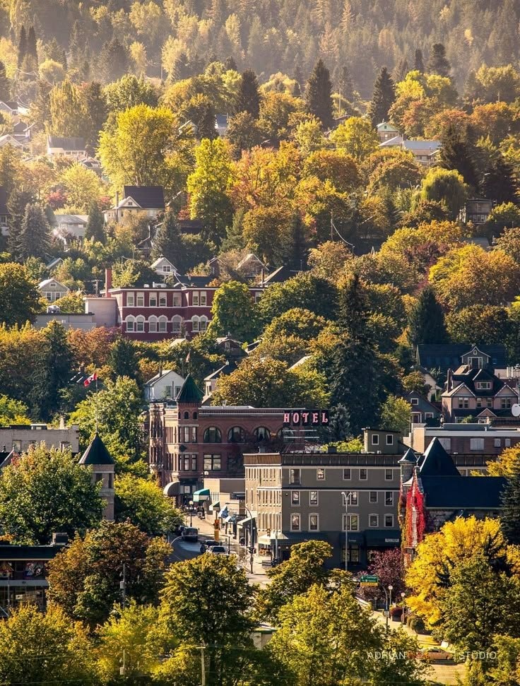 Nelson British Columbia autumn hillside town Nelson British Columbia autumn hillside town