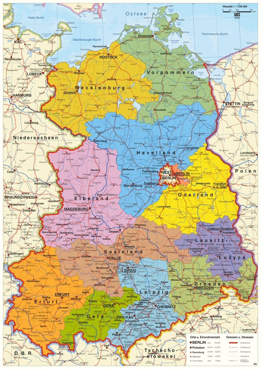 East Germany map 1990 hypothetical