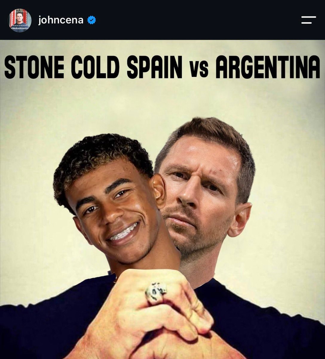 John Cena World Cup Final IG post