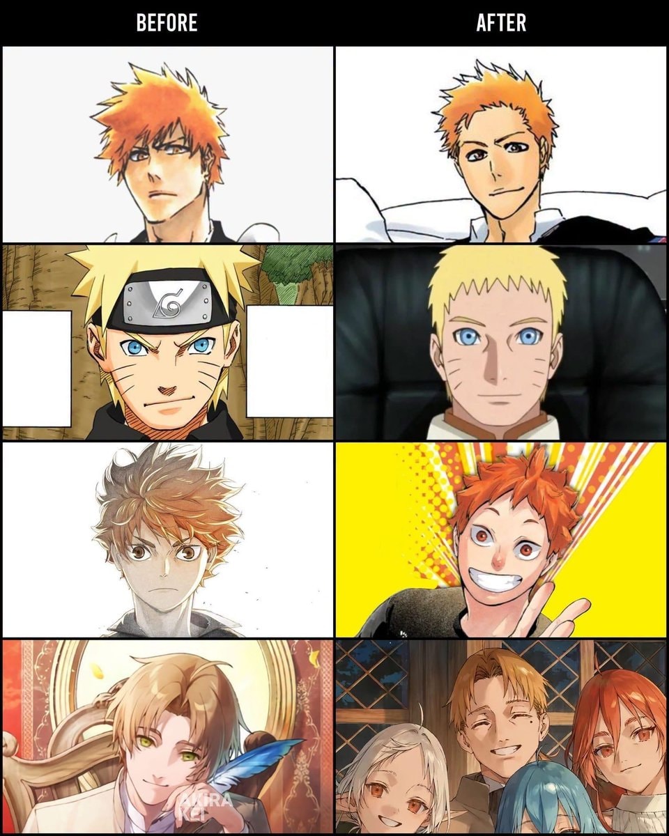 Anime haircut downgrade meme