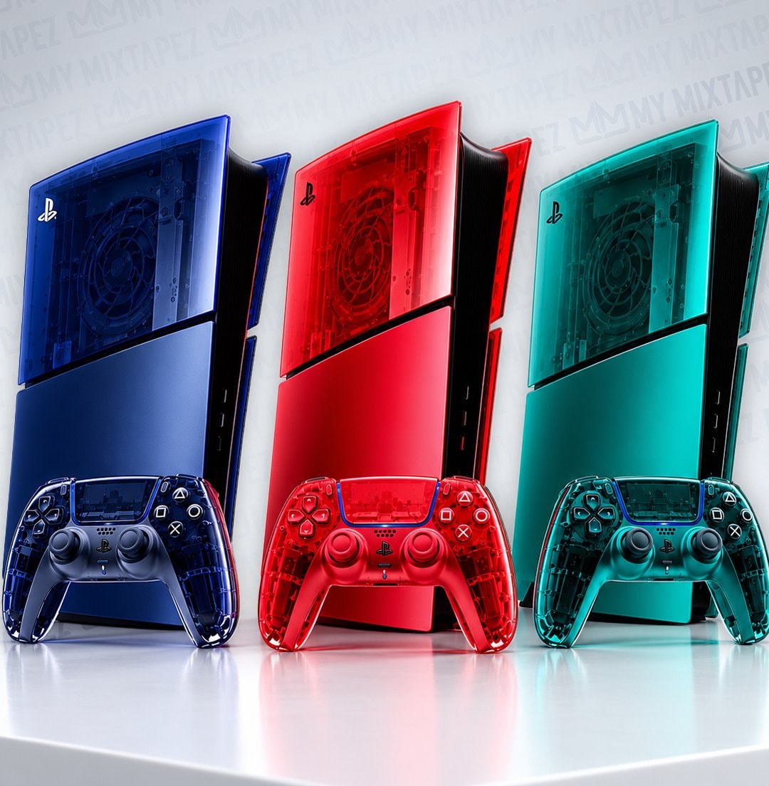 PS5 Prism Collection transparent blue red teal PS5 Prism Collection transparent blue red teal