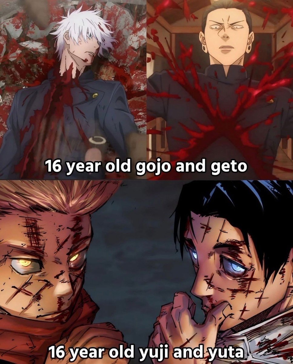 Gojo Geto Yuji Yuta bloody anime