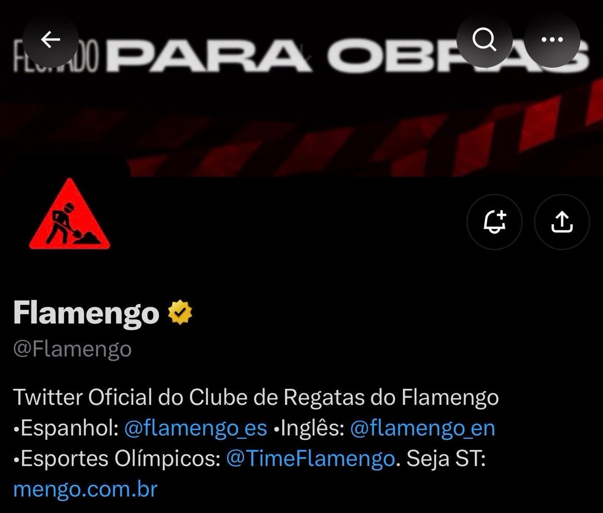 Flamengo Twitter profile