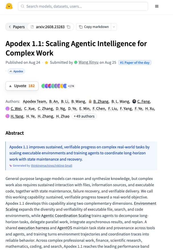 Apodex 1.1: Scaling Agentic Intelligence for Complex Work Apodex 1.1: Scaling Agentic Intelligence for Complex Work